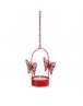 Tea Light Candle Holder Hanging set of 2pcs in Red
