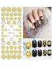 Water Transfer Nails Art Sticker Emotion Emoji Yellow Smile Nail Wrap Sticker