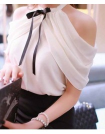 White Chiffon top stylish Blouse for women