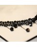 Lace Hollow Black Beads Necklace