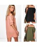 Women Off Shoulder Dresses Solid Sexy Classy Party Shirt Dresses