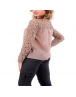 Women Lace Top Long Sleeve Casual Blouse Loose Crochet Embroidery Shirt