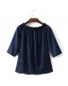 Women Off Shoulder Sexy Hollow Out Top Half Sleeve Shirt