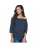 Women Off Shoulder Top Sexy Hollow Out Half Sleeve Shirt