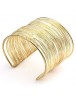 Women wristband metal golden multilayer strings adjustable bangle
