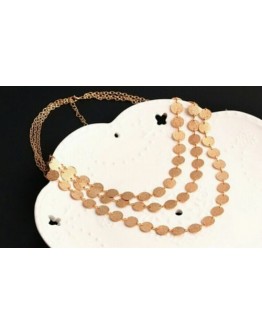 Women necklace gold beautiful multilayered coin chain