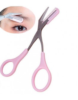 Portable eyebrow scissor trimmer tool
