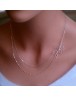 Women necklace beautiful double chain leaves