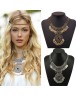 Women necklace royal vintage double chain coin necklace