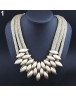 Women necklace punk braided metal necklace