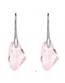 Women pink crystal earring long drop ear stud for party gifts