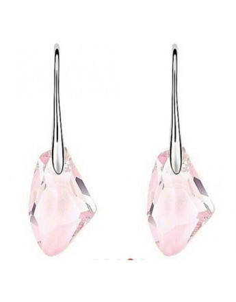 Women pink crystal earring long drop ear stud for party gifts