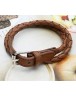 Exquisite Brown Korean Leather Double Belt Bracelet