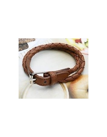 Exquisite Brown Korean Leather Double Belt Bracelet