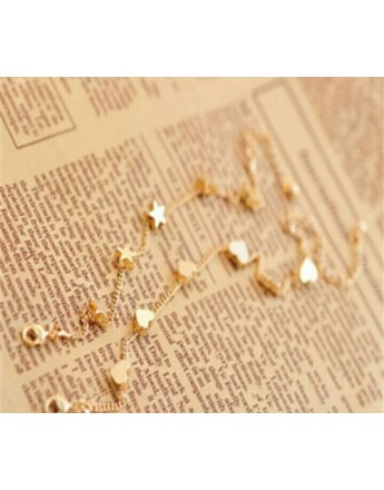 Women  bracelet simple heart metallic gold