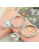 Women earrings silver gold crystal circle drop