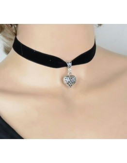 Women necklace new trend heart pendant black chain