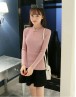 Women top high quality half tight turtle neck solid Knitted shirt