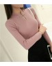 Women top high quality half tight turtle neck solid Knitted shirt