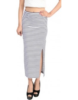 Women Skirt Cotton Lycra Stylish Striped Girls Skirt