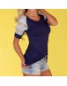 Women Summer top Half Sleeve Vest Casual Lace Girl Young Energetic T-shirt