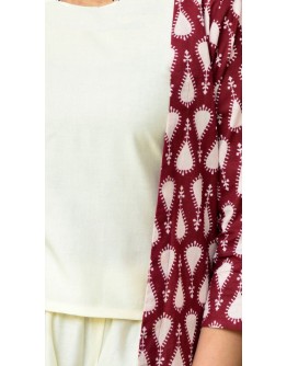 Women Kurti Premium quality Rayon + Cotton 3pcs Shrug, Top, bottom wear Kurta