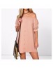 Women Off Shoulder Dresses Solid Sexy Classy Party Shirt Dresses
