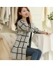 Women cardigan sweater Cotton Elastic Twist Knitted Long Sleeve outerwear